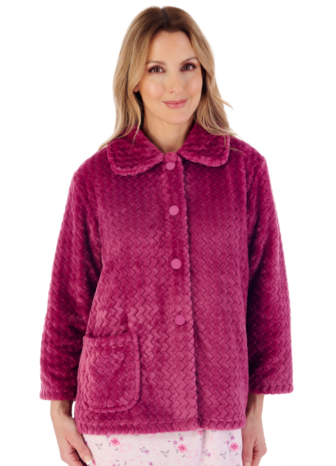 Slenderella Jacquard Fleece Bed Jacket